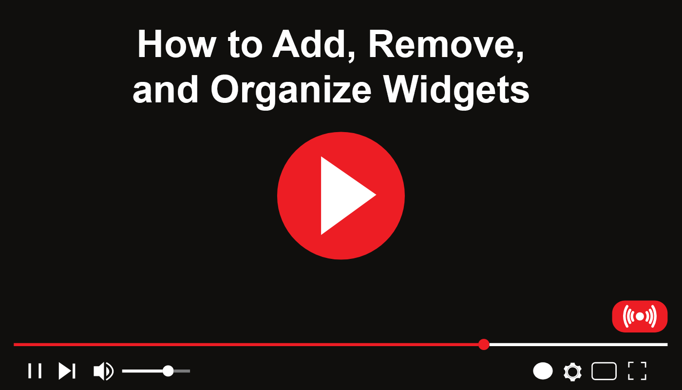 Add, remove, and organize widgets title card